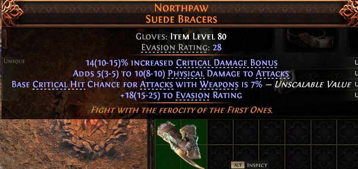 MMOJUGG 流亡黯道 2 (Path of Exile 2) NORTHPAW SUEDE BRACERS#1151941 查看物品功能與使用說明